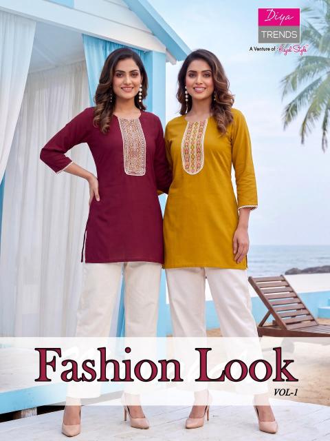 Diya Trends Fashion Look catalog wholesaler tops kurtis surat - Sanvari Fashion