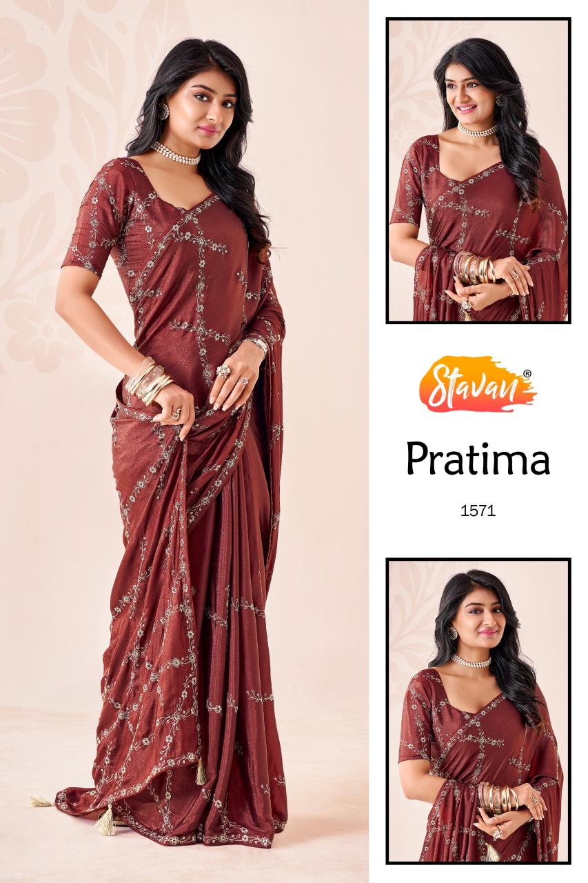 Stavan Pratima catalog best wholesale sarees in surat - Sanvari Fashion