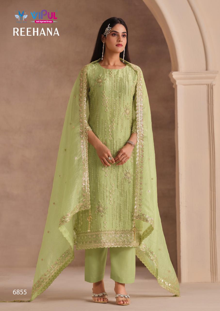 Vipul Reehana 6851 to 6856 catalog mumbai wholesale salwar kameez - Sanvari Fashion