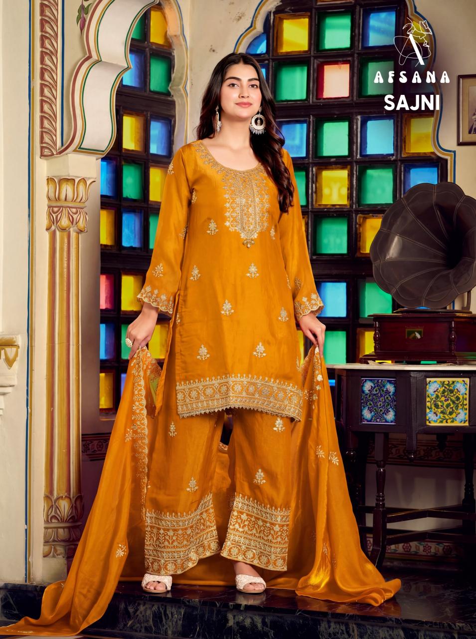 Afsana Sajni catalog designer salwar kameez wholesalers uk - Sanvari Fashion