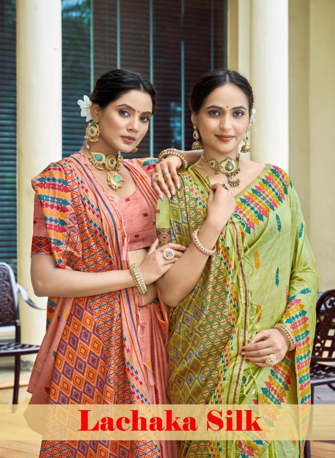 Bunawat - Lachaka Silk Sangam Prints Assam Silk Woven Work Traditional Saree - Sanvari Fashion