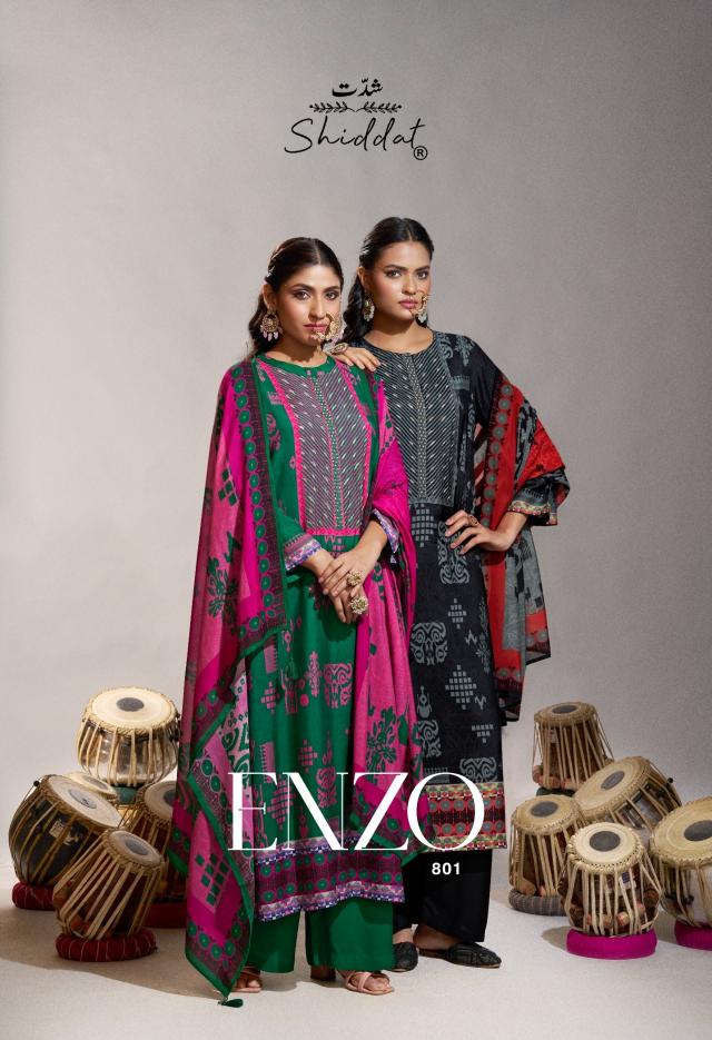 Shiddat Enzo 801 catalog salwar kameez pakistani wholesale - Sanvari Fashion