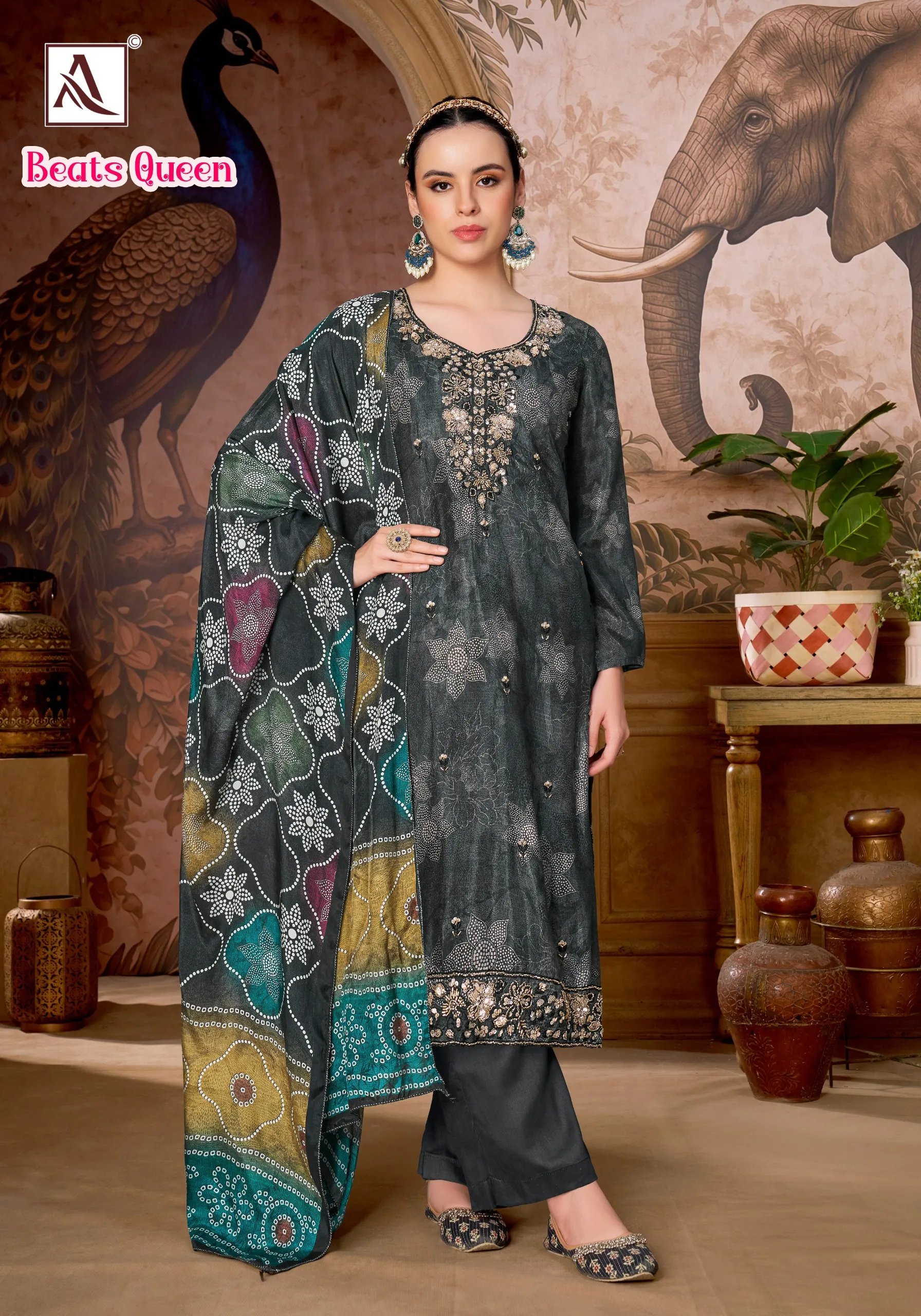 Alok Beats Queen catalog dress material wholesale in hyderabad telangana india - Sanvari Fashion