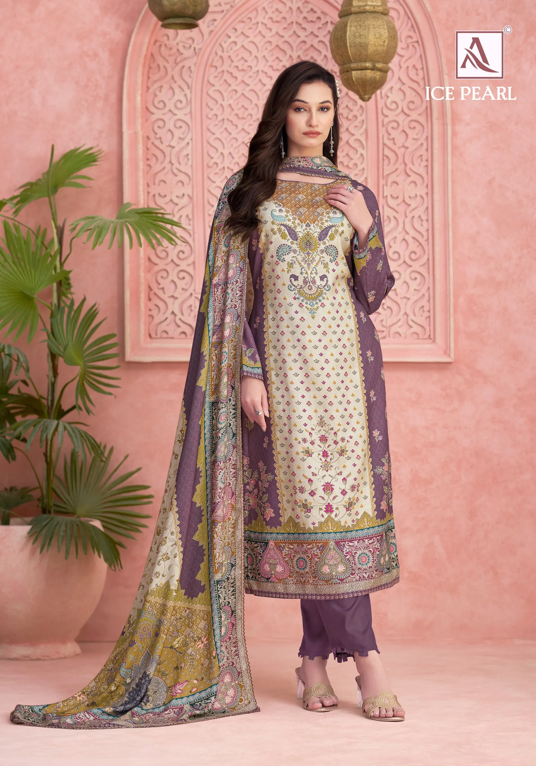 Alok Ice Pearl catalog wholesaler of dress material in baroda - Sanvari Fashion