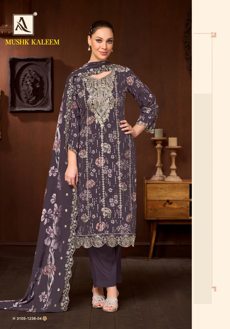 Alok Mushk Kaleem Catalog surat textile dress material wholesale market - Sanvari Fashion