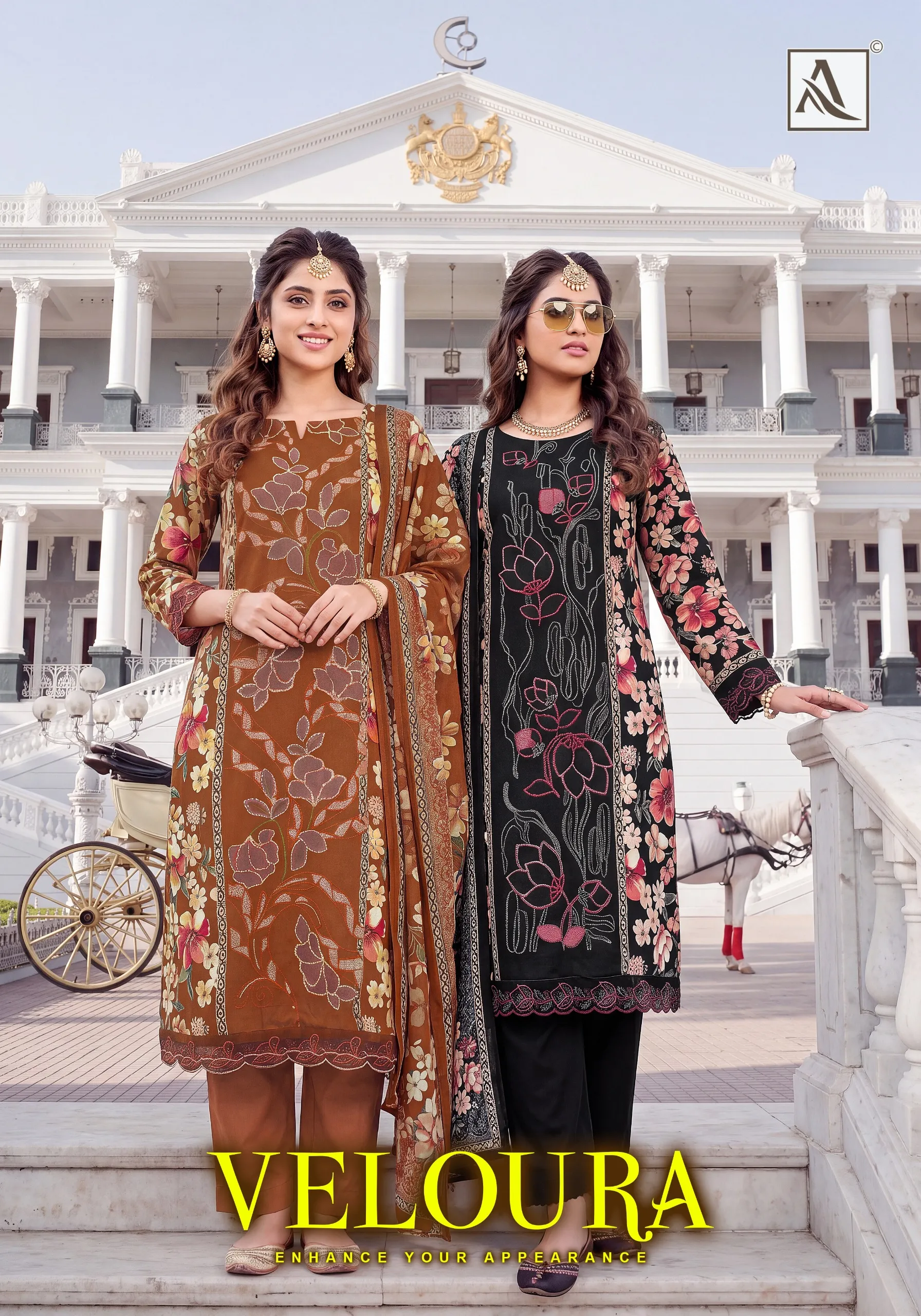 Alok Veloura Catalog wholesale partywear unstitched dress material - Sanvari Fashion