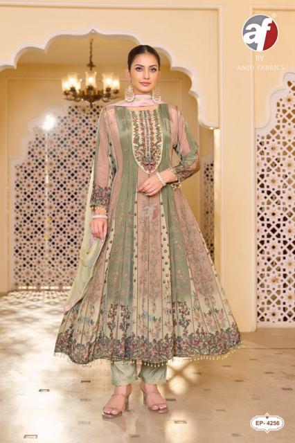 Anju Fabrics 4256 catalog wholesale anarkali kurtis in mumbai - Sanvari Fashion