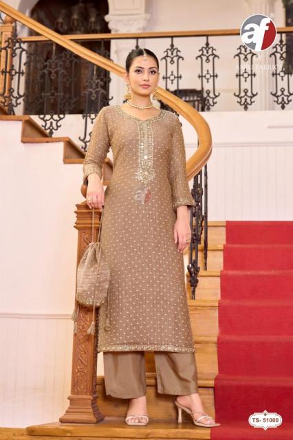 Anju Fabrics 51000 catalog wholesale designer kurtis plazo set - Sanvari Fashion