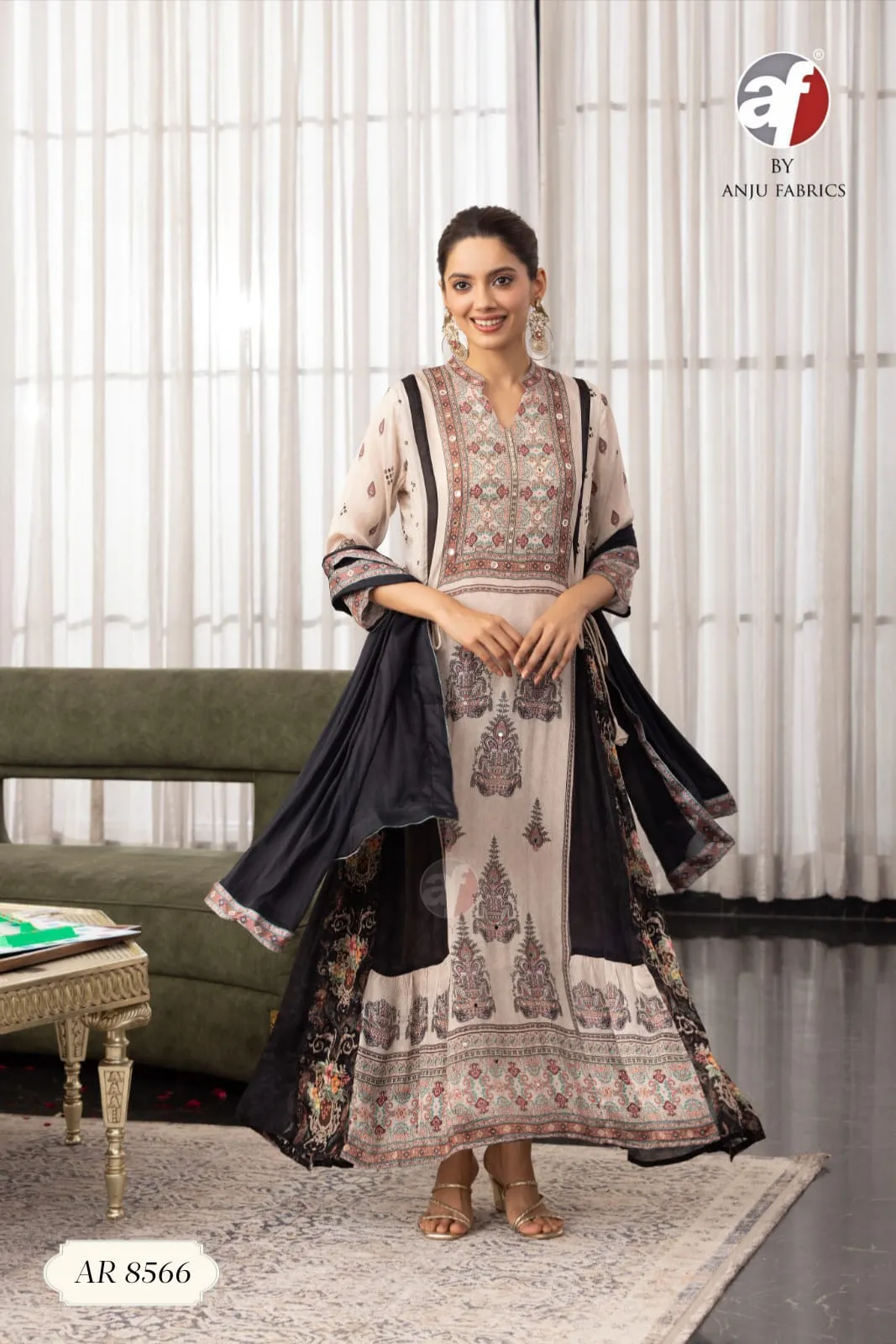Anju Fabrics 8566 catalog wholesale kurti dealers in kolkata - Sanvari Fashion