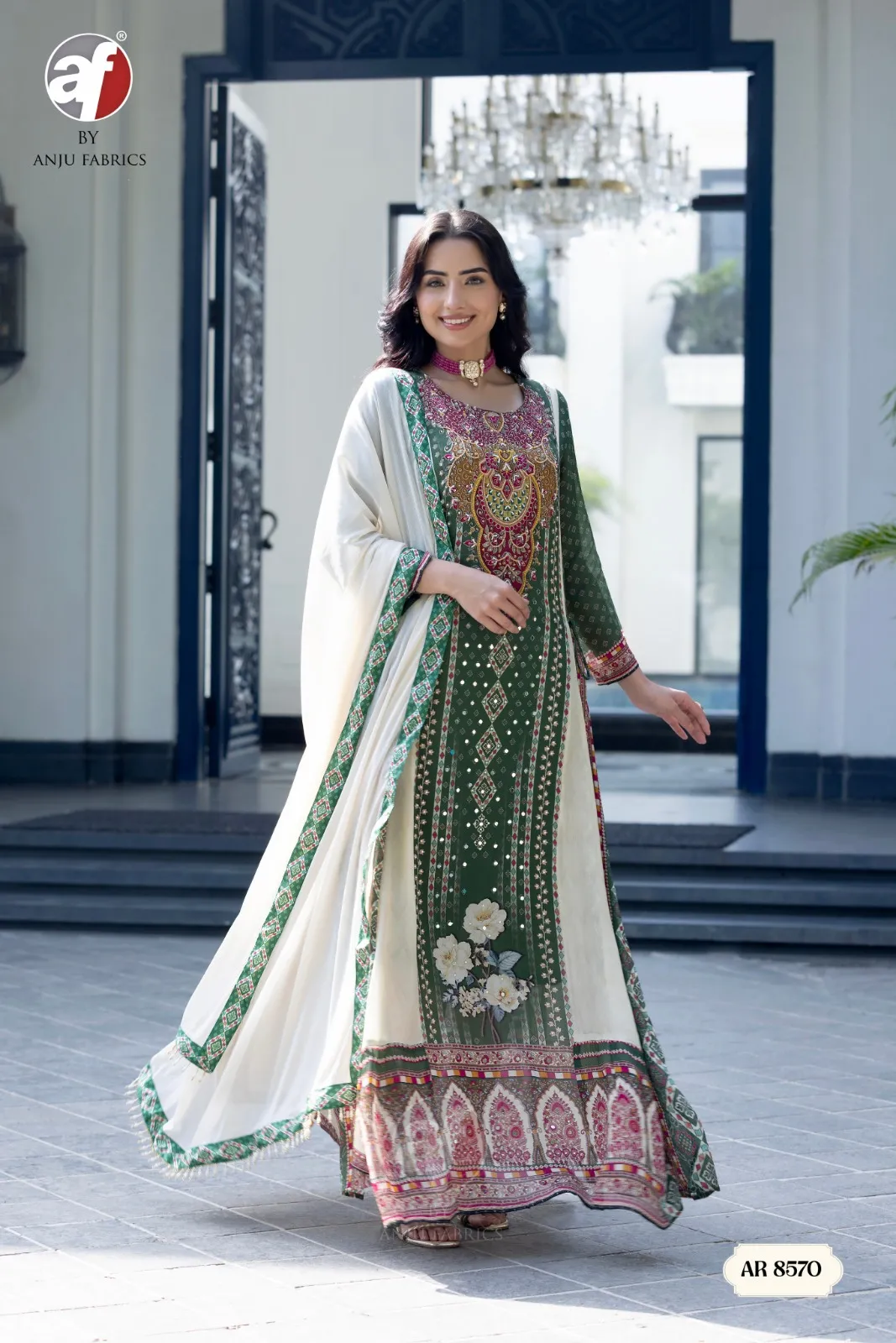 Anju Fabrics 8570 catalog wholesale indian kurtis clothing - Sanvari Fashion