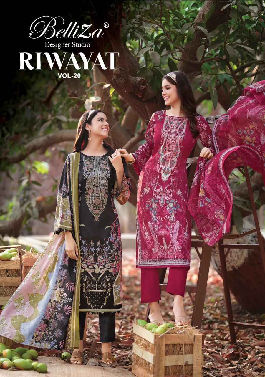 Belliza Riwayat Vol 20 catalog surat dress materials online retail - Sanvari Fashion