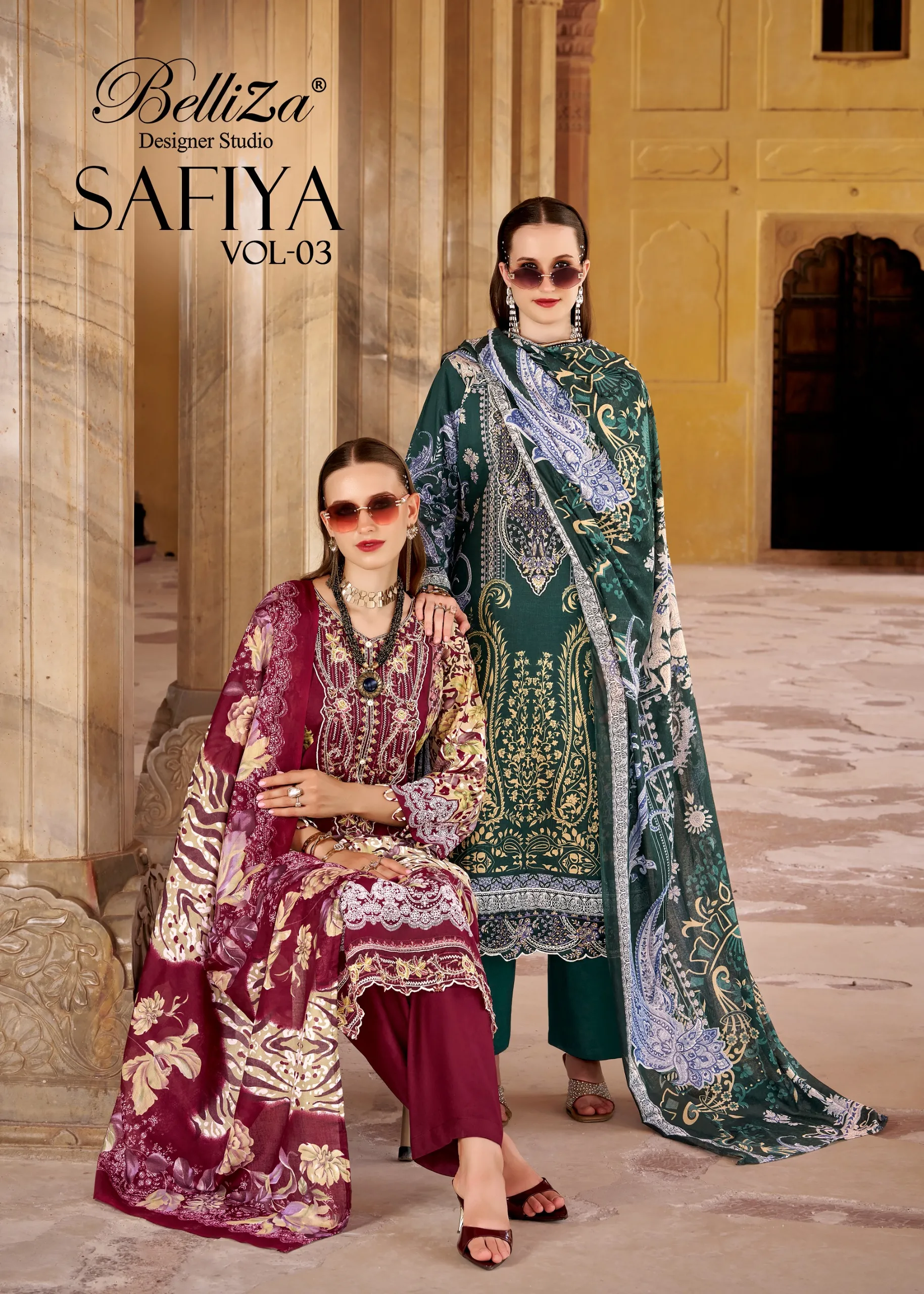 Belliza Safiya vol 3 catalog wholesale online shopping dress materials cash on delivery - Sanvari Fashion