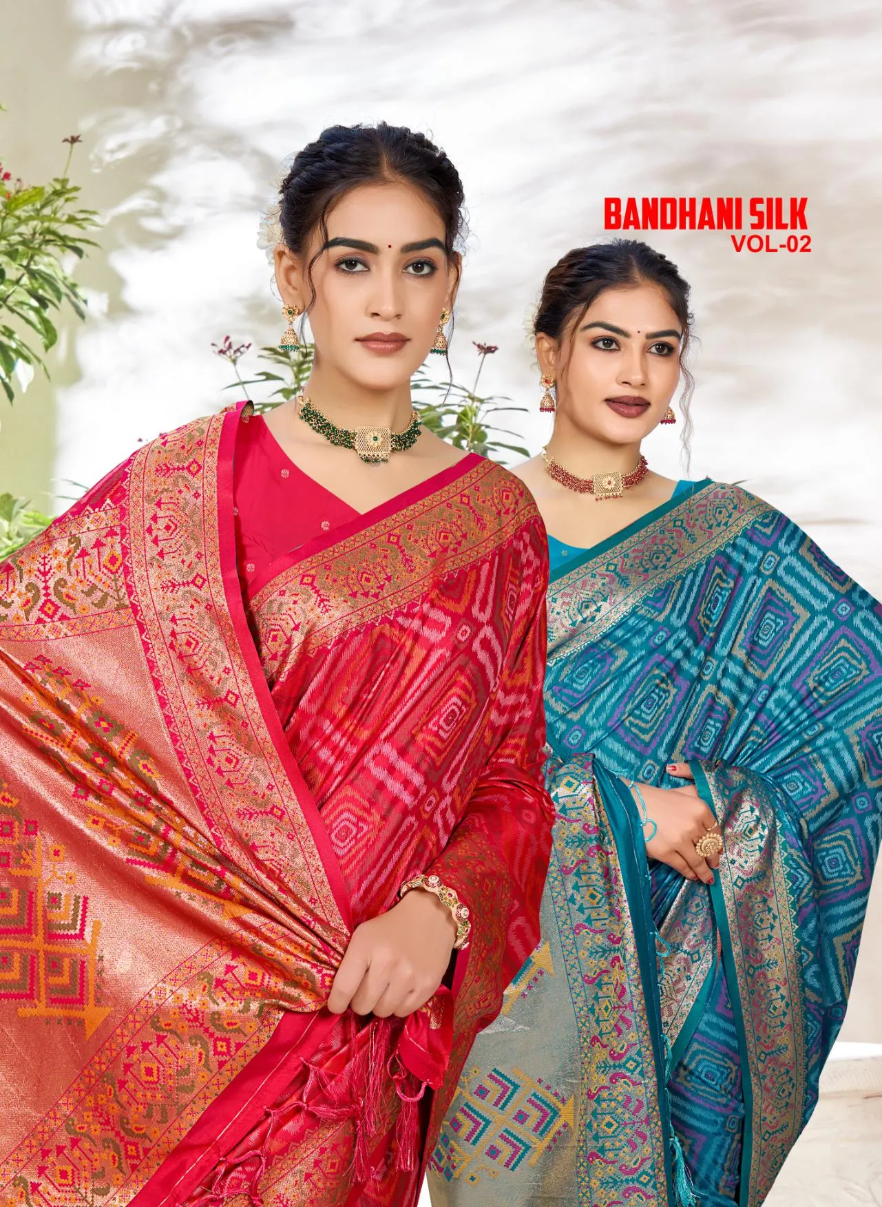 Bunawat - Bandhani Silk 02 Sangam Prints Soft Silk Woven Work Traditional Saree - Sanvari Fashion