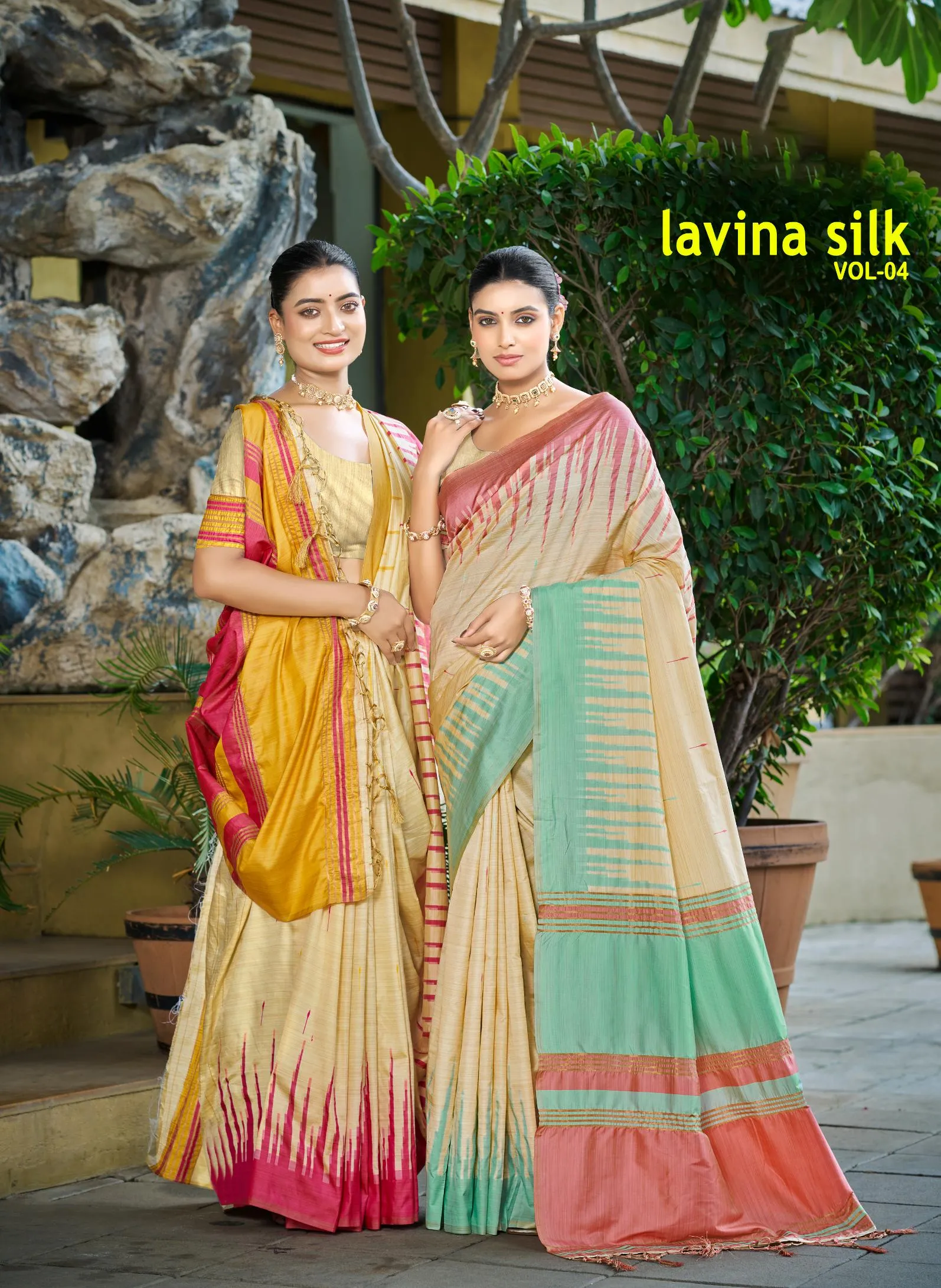Bunawat - Lavina SIlk 04 Sangam Prints Slub Silk Woven Work Traditional Saree - Sanvari Fashion