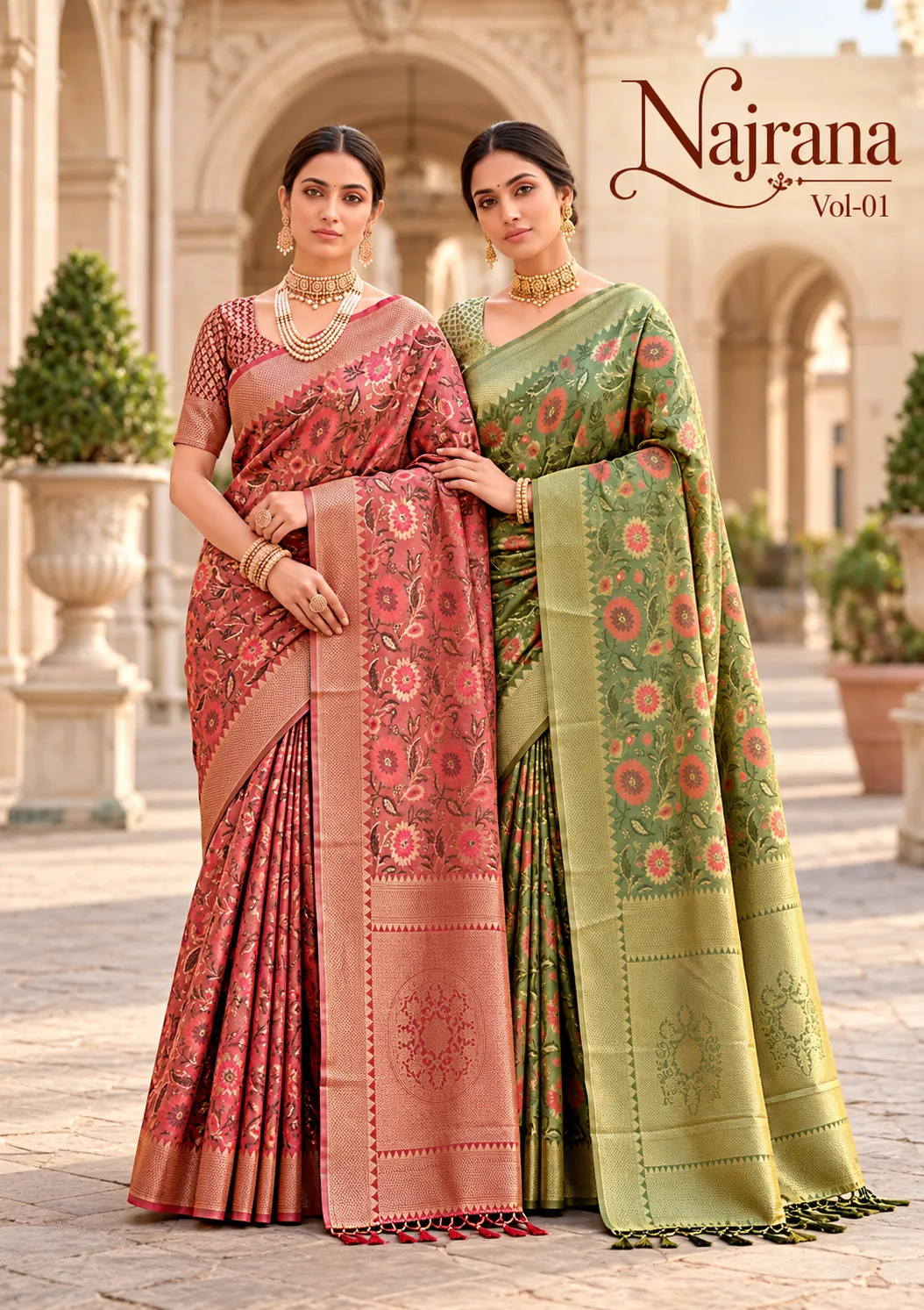 Bunawat - Najrana Vol-01 Sangam Prints Banarsi Silk Woven Work Traditional Saree - Sanvari Fashion