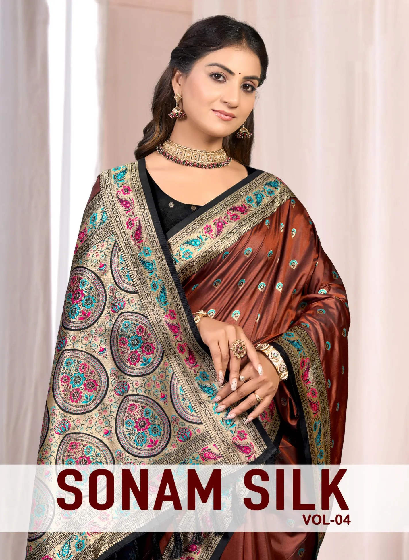 Bunawat - SONAM SILK VOL-04 Sangam Prints Soft Silk Woven Work Traditional Saree - Sanvari Fashion