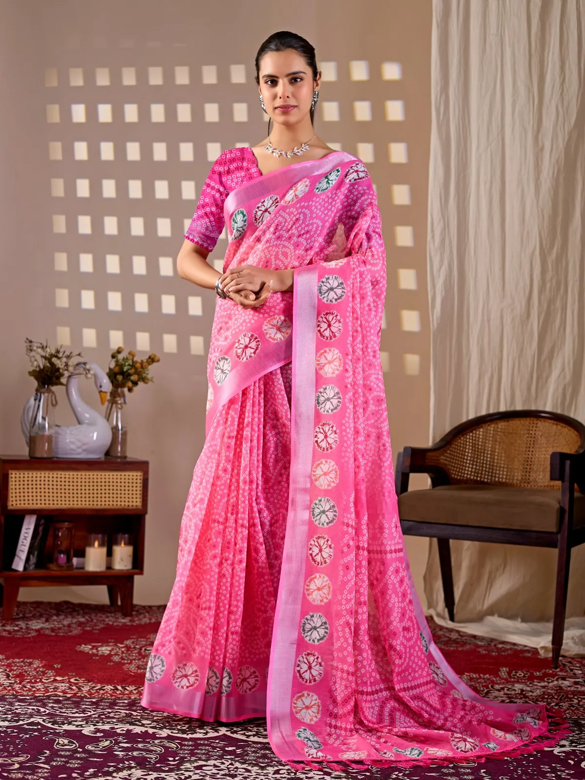 Dazira 1105 catalog linen cotton sarees wholesale - Sanvari Fashion