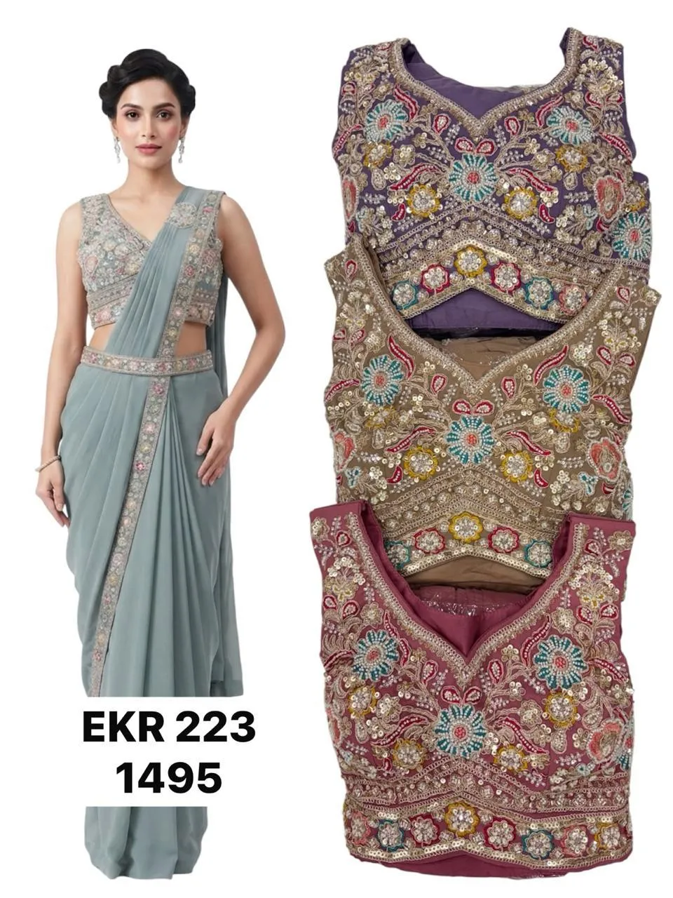 Dazira EKR 223 catalog fancy sarees wholesale in surat - Sanvari Fashion