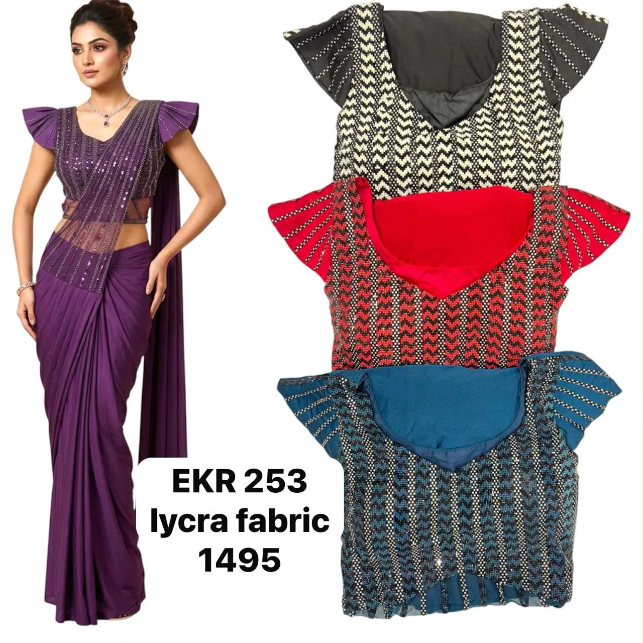 Dazira EKR 253 catalog wholesale party wear saree - Sanvari Fashion