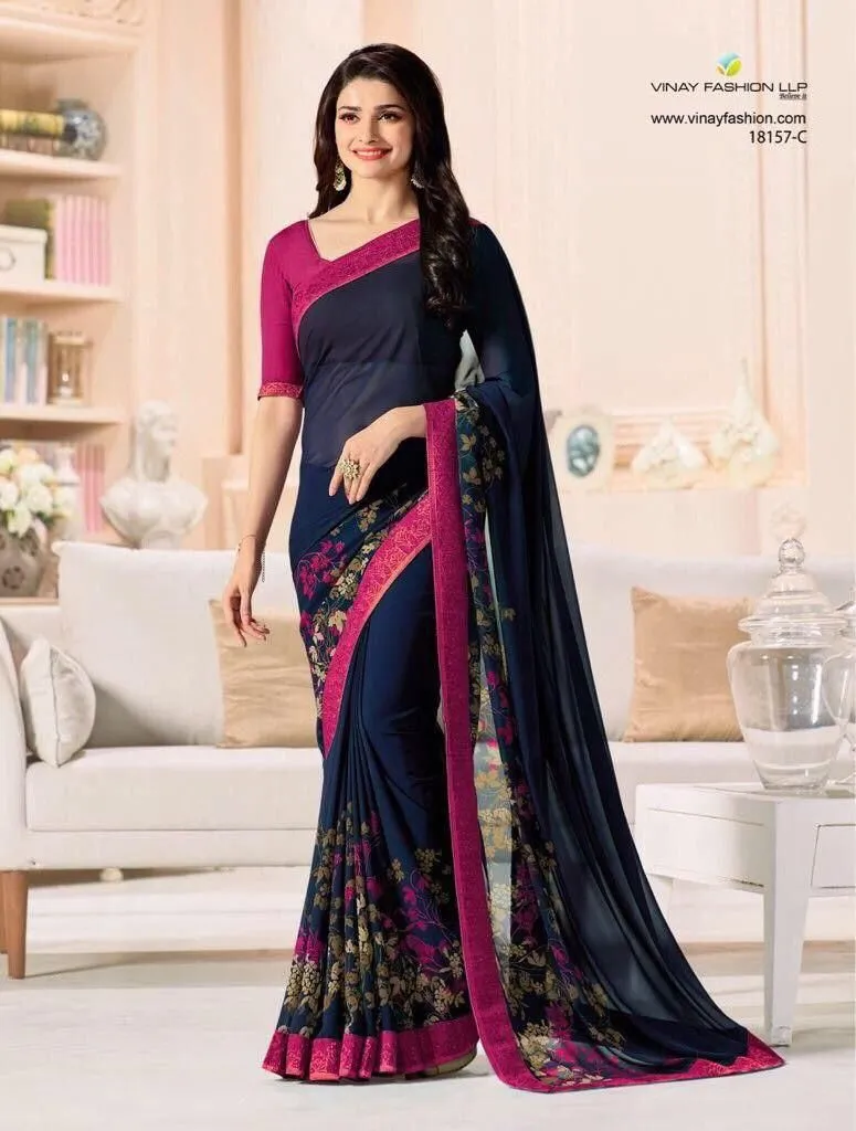 Dazira GC vol 59 catalog plain georgette sarees wholesale - Sanvari Fashion