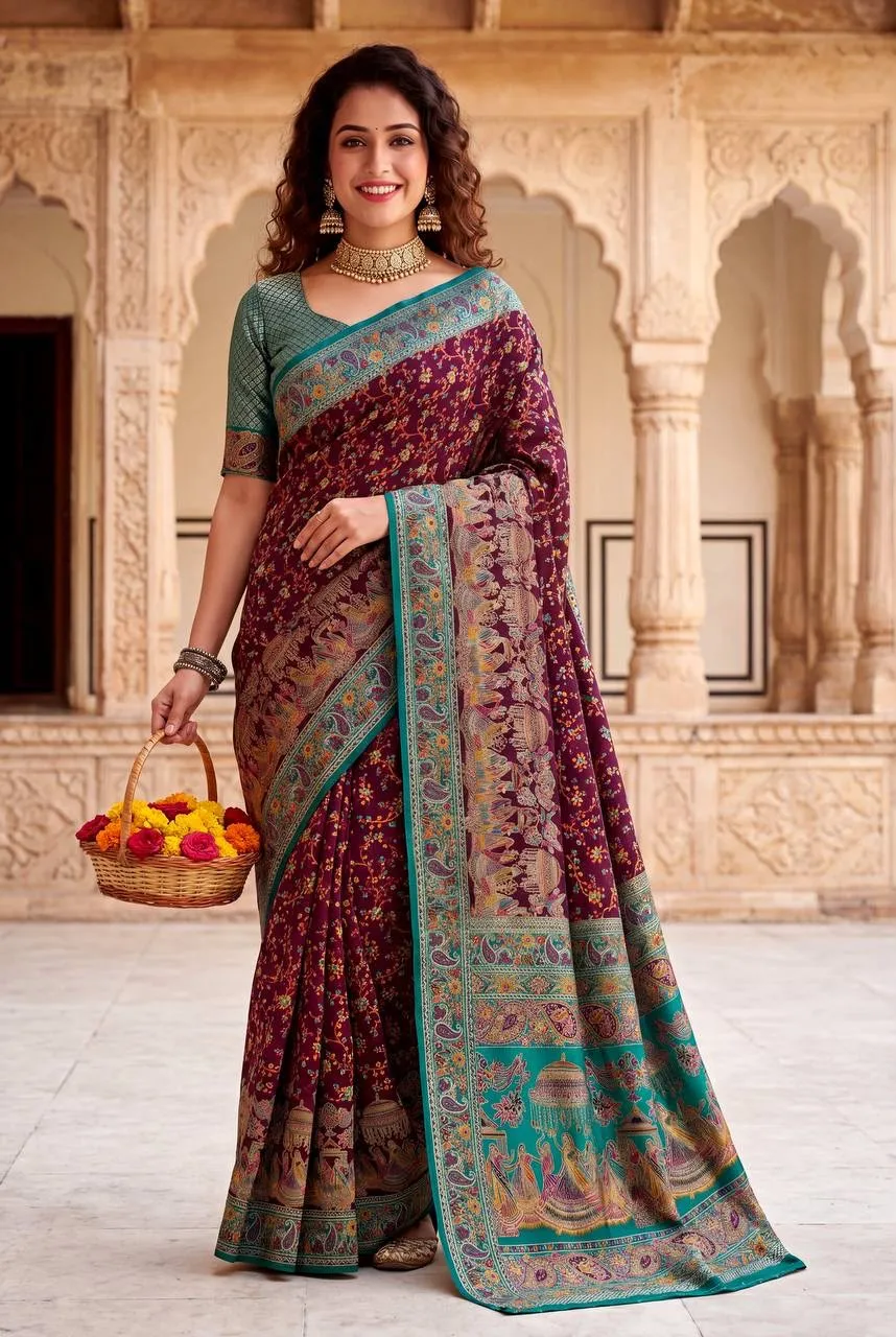 Dazira SF 1102 catalog kashmiri sarees wholesale - Sanvari Fashion