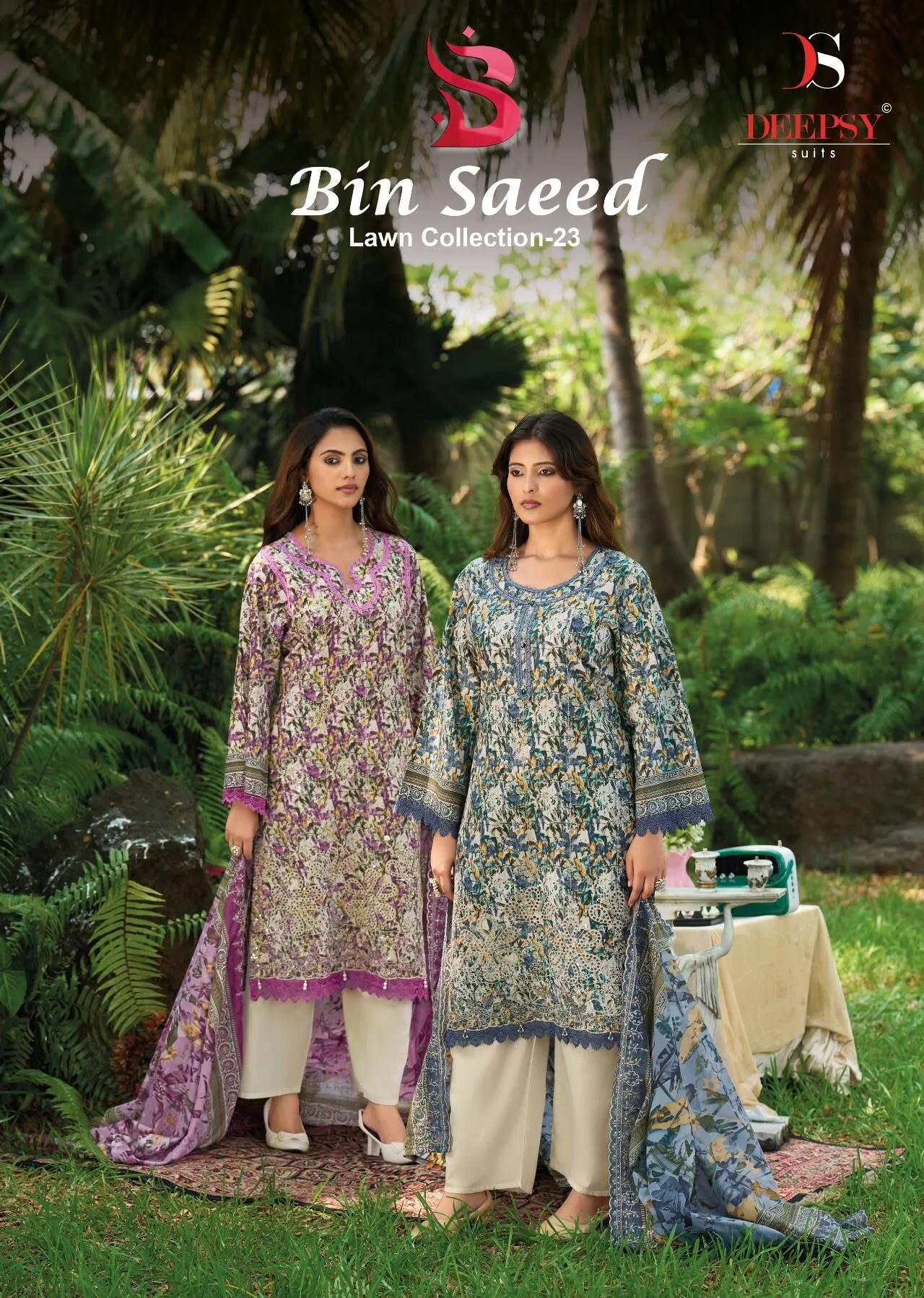 Deepsy Bin Saeed vol 23 catalog chiffon dupatta pakistani designer suits wholesale - Sanvari Fashion
