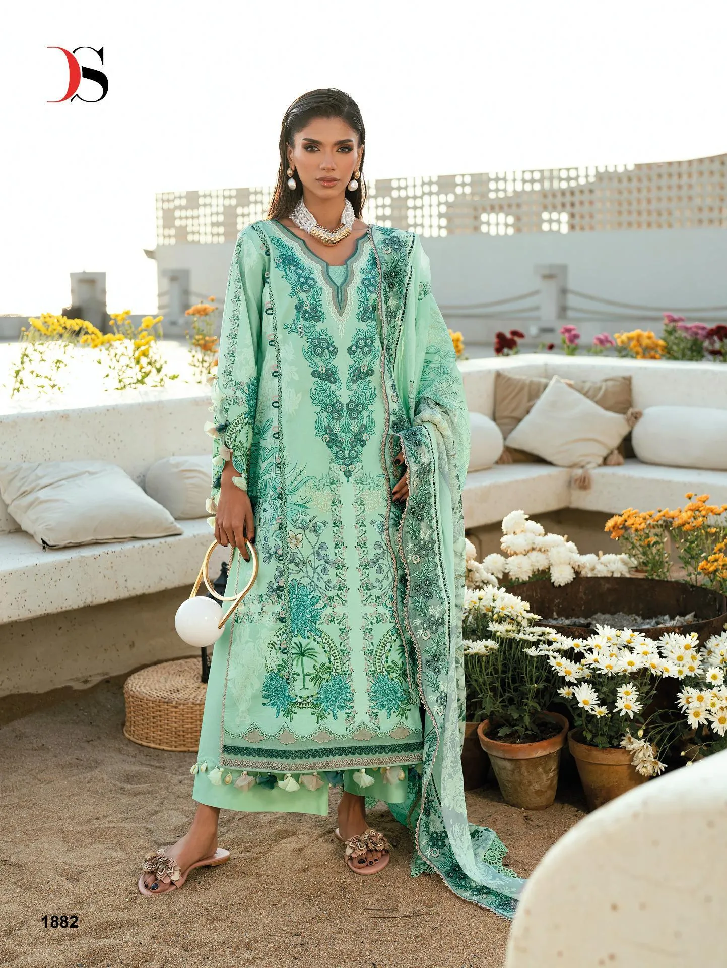 Deepsy Jade Needle Wonder 25 Vol 6 Cotton Dupatta catalog pakistani ladies suits wholesale - Sanvari Fashion