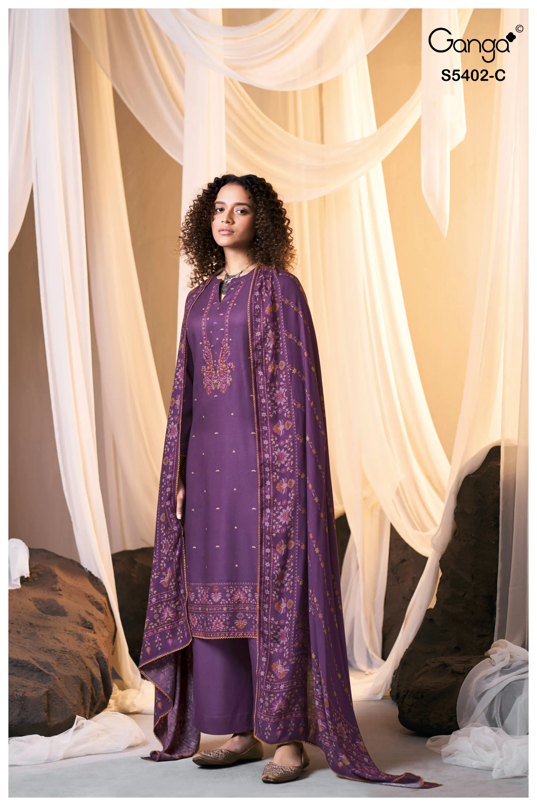 Ganga Daelira 5402 catalog wholesale dealers of salwar kameez in surat - Sanvari Fashion