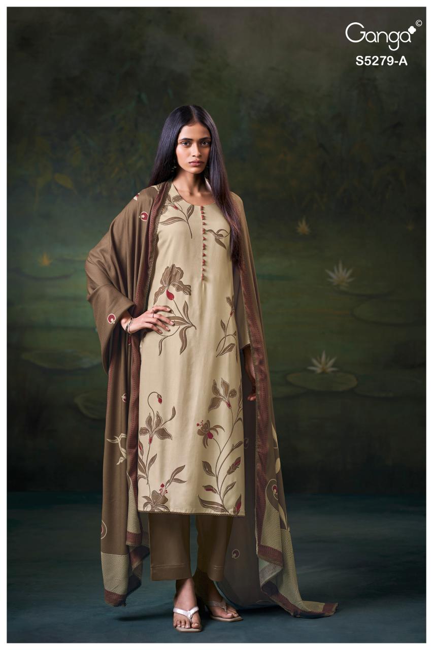 Ganga Henley 5279 catalog wholesale salwar kameez baandhani by sargam prints - Sanvari Fashion