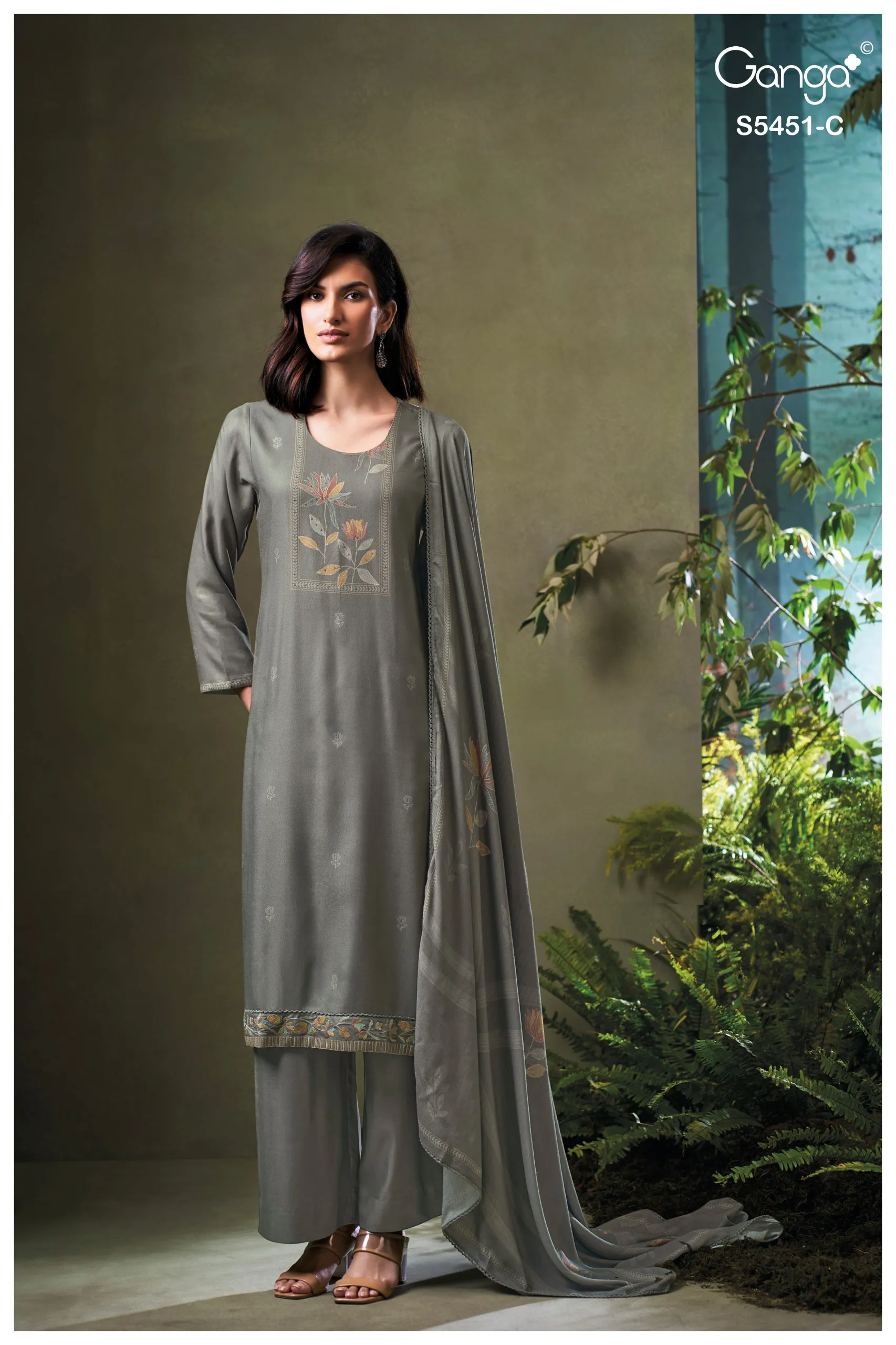 Ganga Nasreen 5451 catalog wholesale suppliers of salwar kameez in surat gujarat - Sanvari Fashion