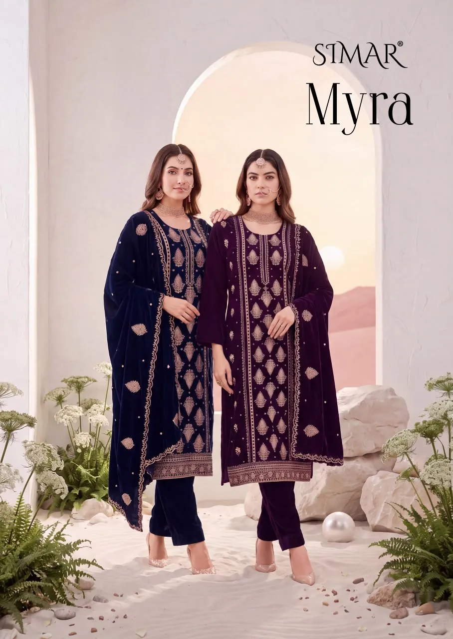 Glossy Simar Myra catalog daily wear salwar kameez wholesale - Sanvari Fashion