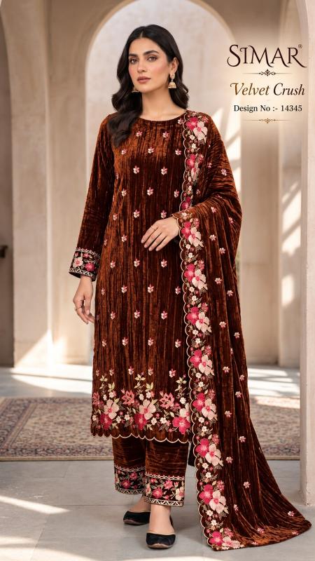 Glossy Simar Velvet Crush 14345 catalog tulsi salwar kameez wholesalers - Sanvari Fashion