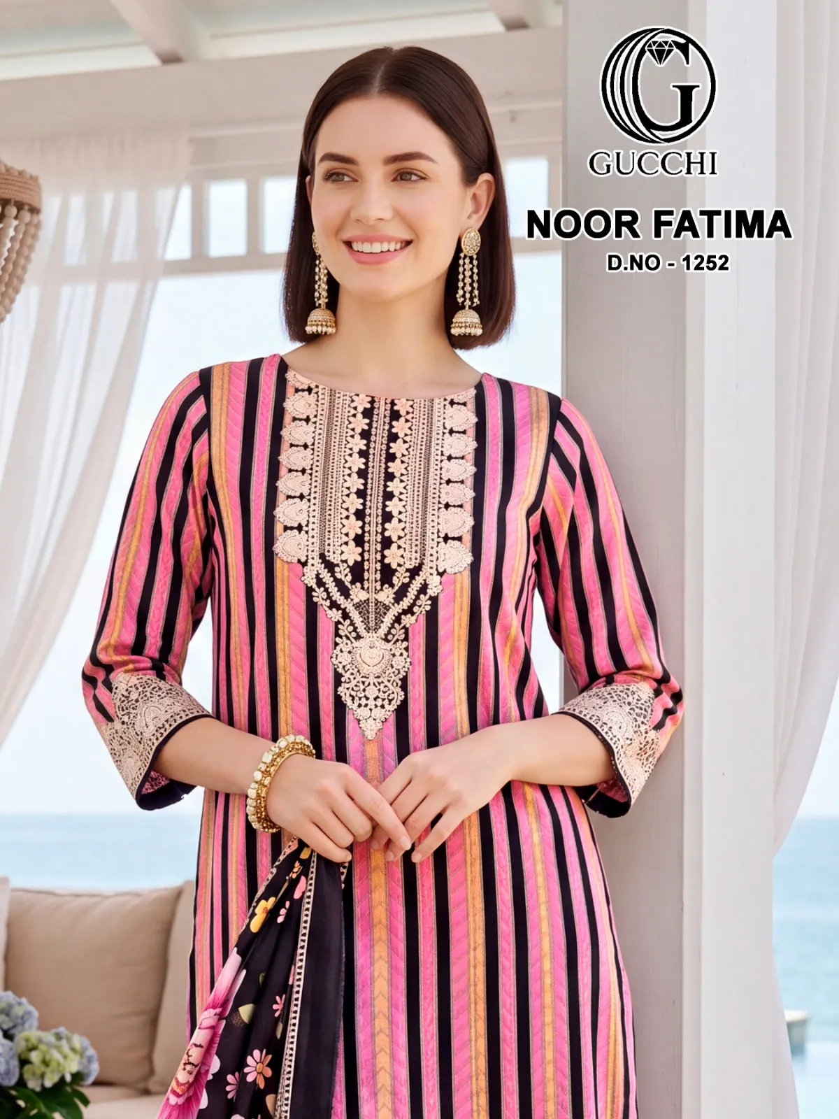 Gucchi Noor Fatima 1252 catalog wholesale salwar kameez mart - Sanvari Fashion