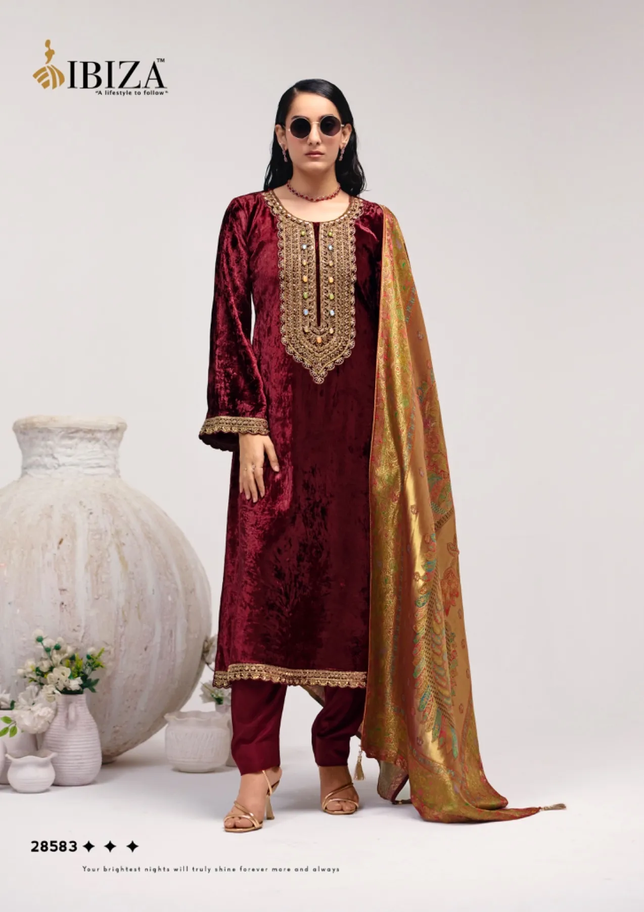 Ibiza Velvet Vogue catalog designer salwar kameez at wholesale price - Sanvari Fashion