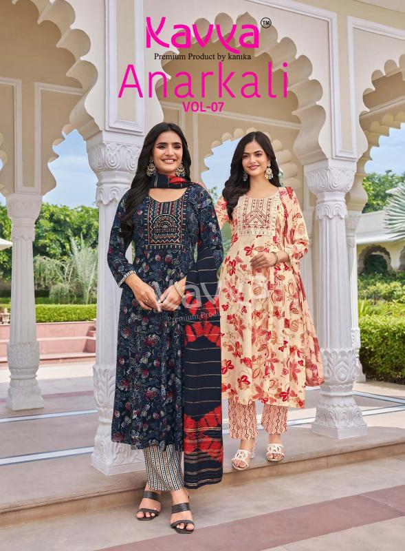 Kavya Anarkali vol 7 catalog best kurti wholesaler - Sanvari Fashion