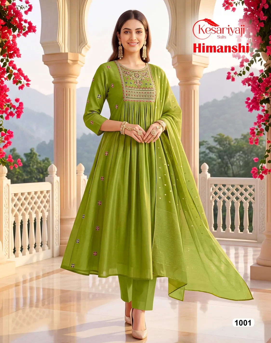 Keshriyaji Himanshi vol 1 catalog synthetic kurtis wholesale - Sanvari Fashion