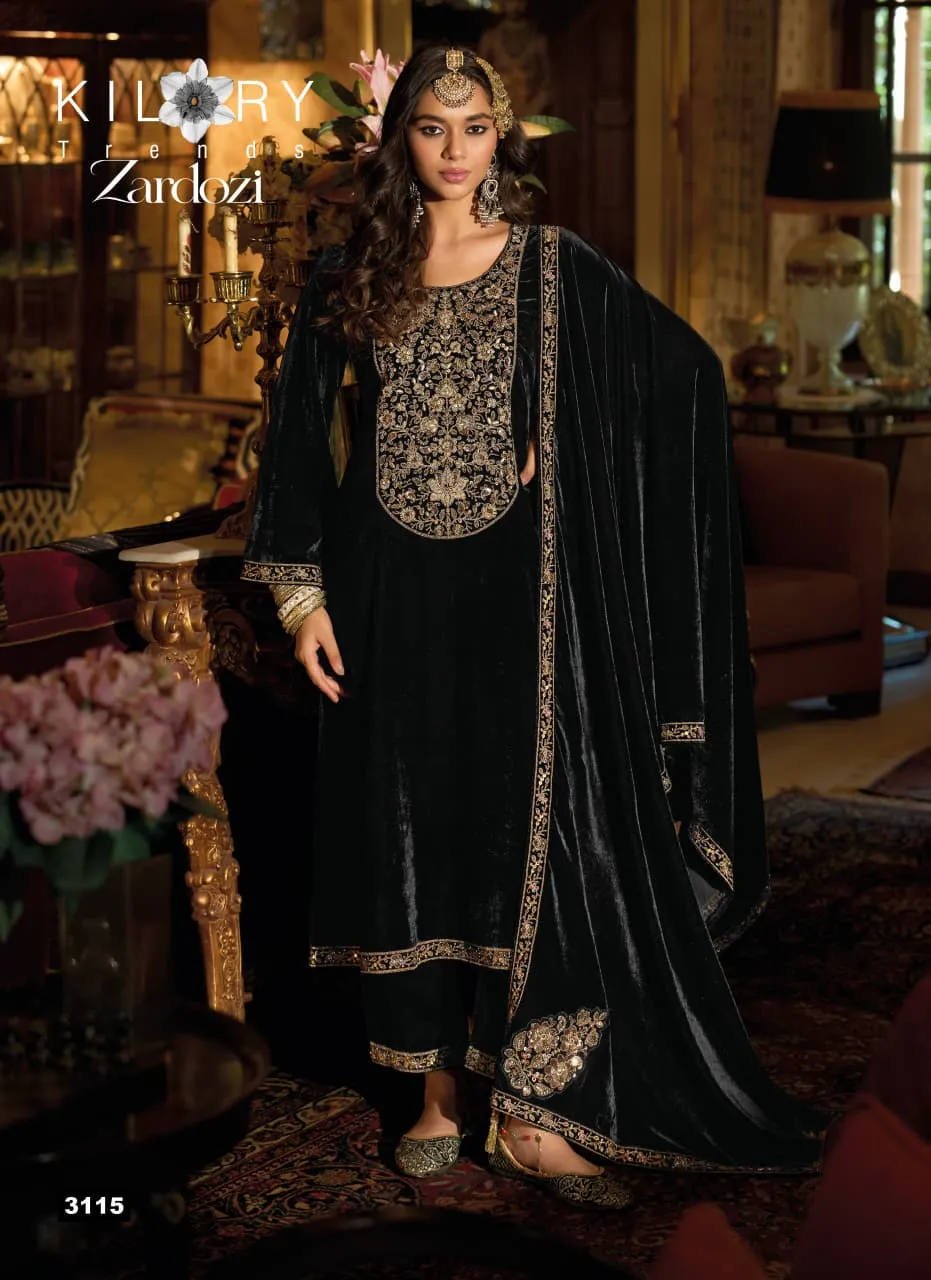 Kilory Zardozi catalog wholesale pakistani designer salwar kameez - Sanvari Fashion