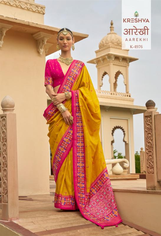 Kreshva Aarekhi catalog patola silk sarees wholesale - Sanvari Fashion