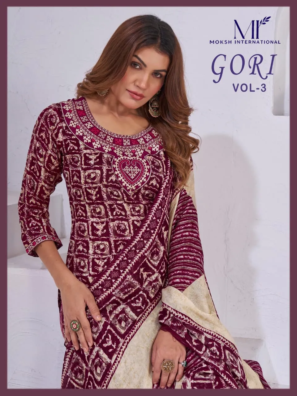 Moksh International Gori vol 3 catalog wholesale kurti pant set - Sanvari Fashion