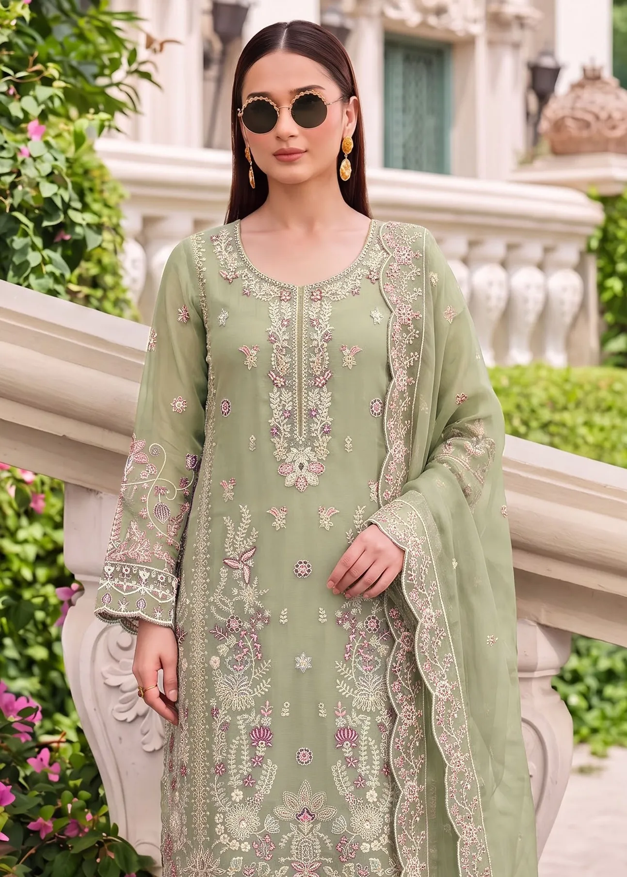 Motifz 5491 catalog wholesaler of pakistani phulkari suits - Sanvari Fashion