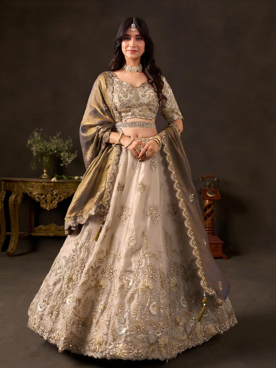 Sabella 6019 Bronze Gold catalog wholesale bridal lehenga dealers in ahemdabad - Sanvari Fashion