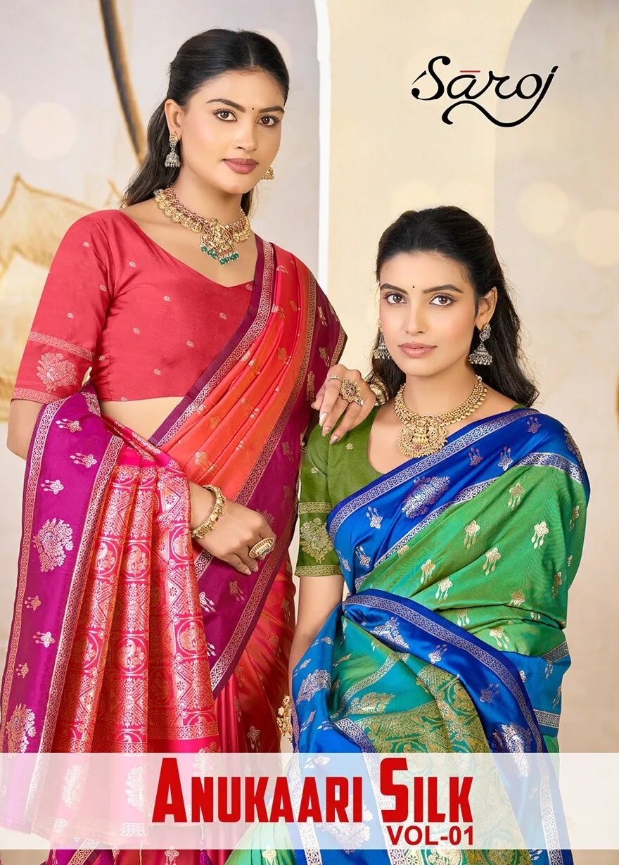 Saroj Anukaari silk vol.1 Pure silk saree in surat price wholesale - Sanvari Fashion