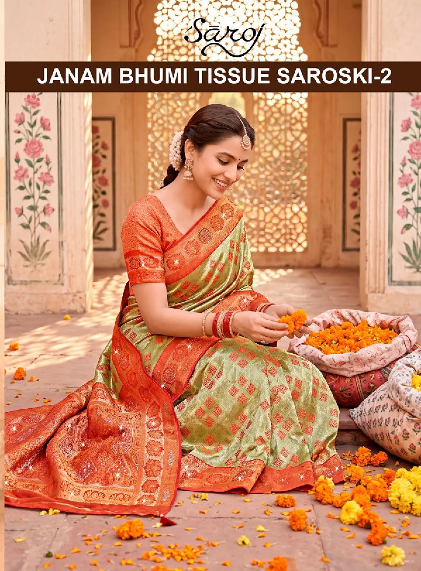 Saroj Janambhumi tissue saroski vol.2 silk saree in surat price wholesale - Sanvari Fashion