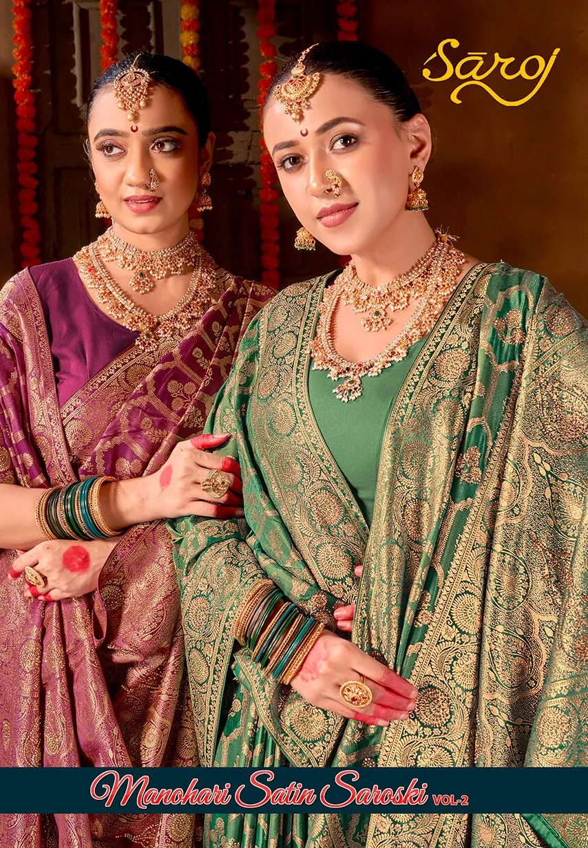 Saroj Manohari satin silk vol.2 satin silk saree in surat price wholesale - Sanvari Fashion