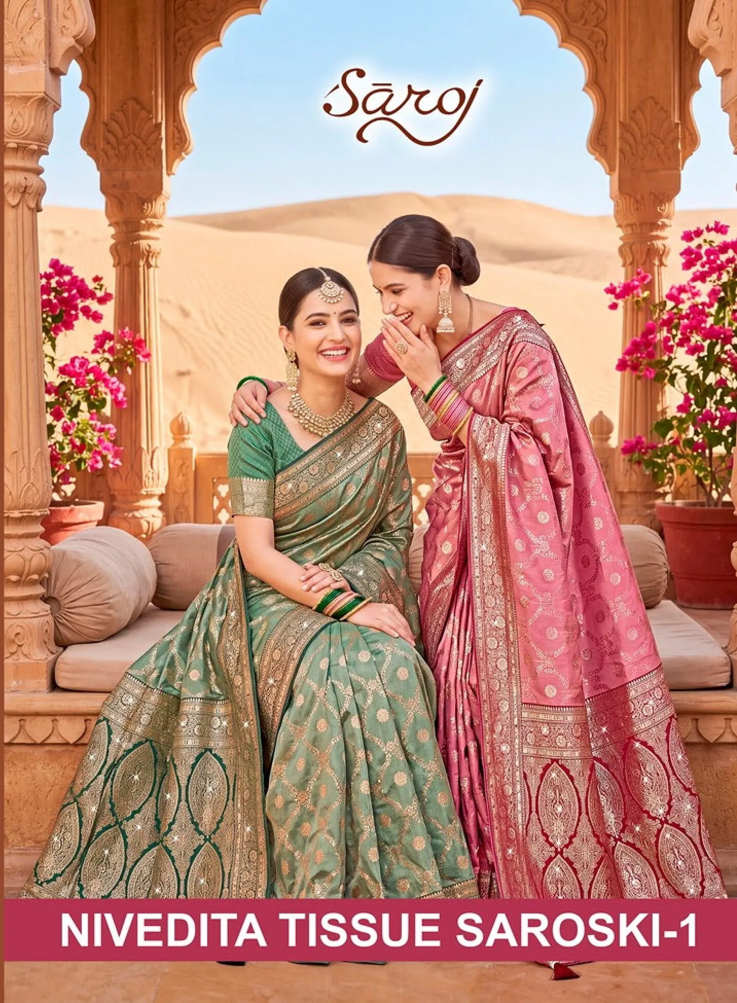 Saroj Nivedita tissue saroski vol.1 Silk saree in surat with price wholesale - Sanvari Fashion