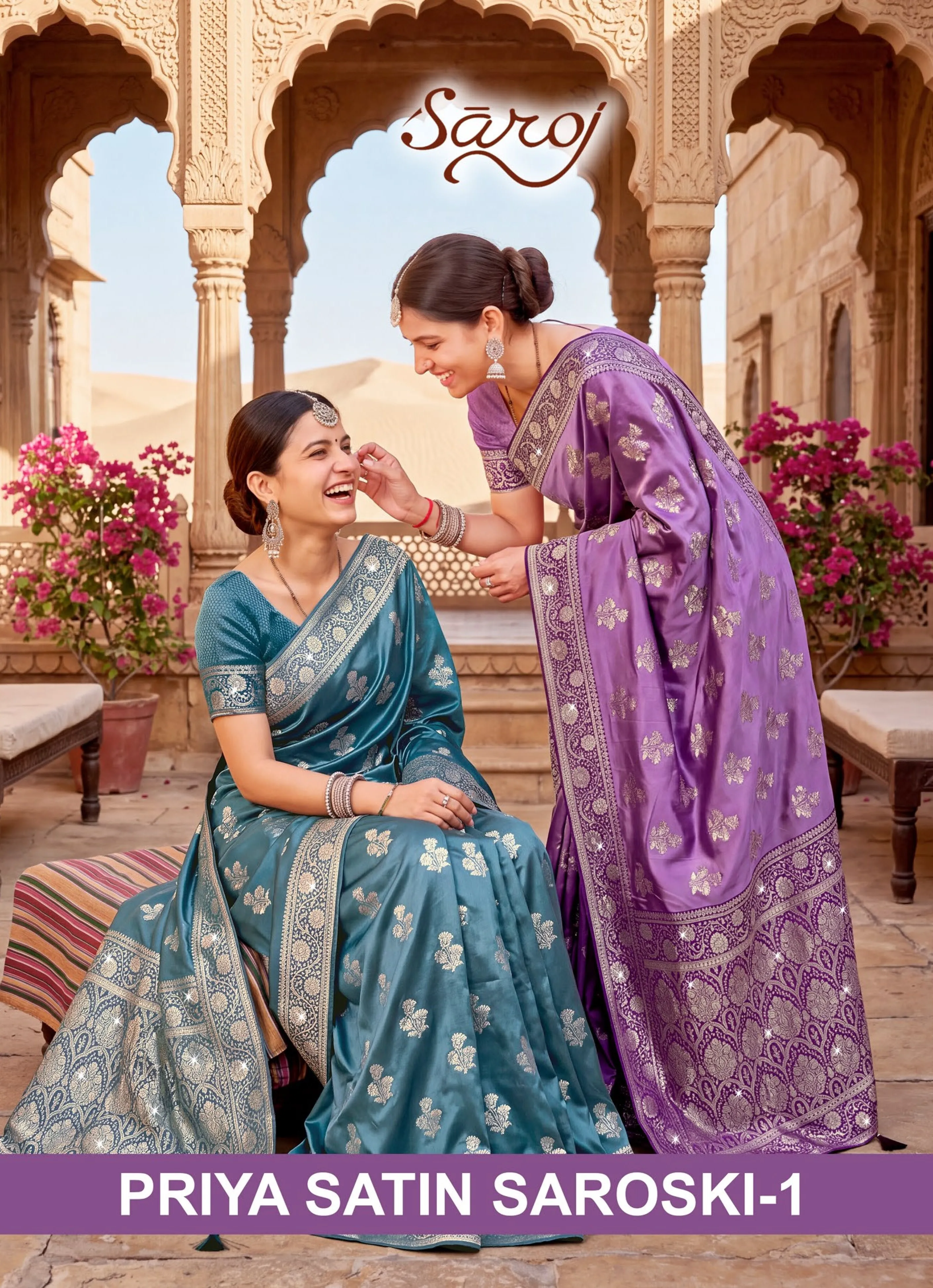 Saroj Priya satin saroski vol.1 Silk saree in surat with price wholesale - Sanvari Fashion