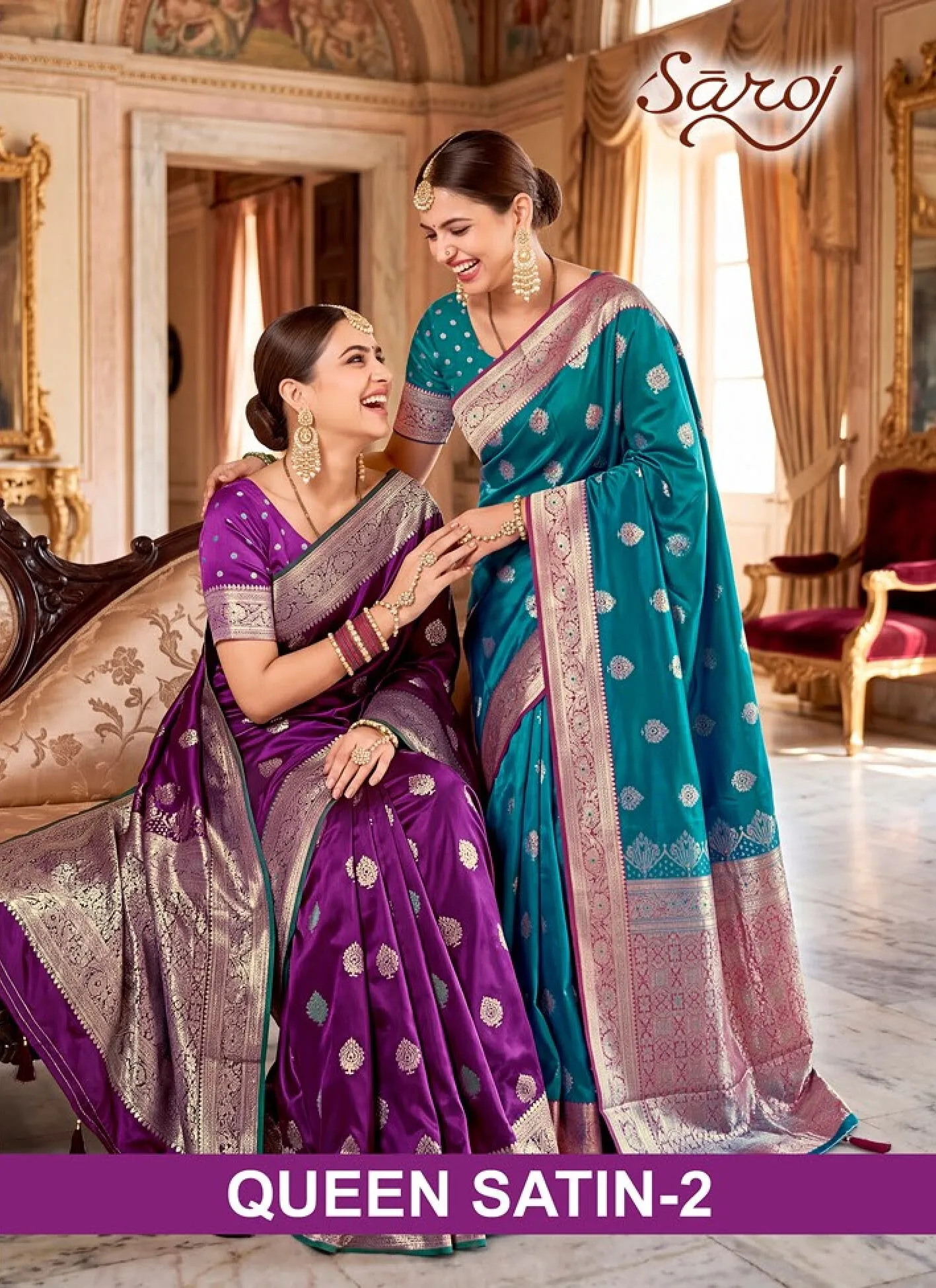 Saroj Queen Satin silk vol.2 Silk saree in surat with price wholesale - Sanvari Fashion