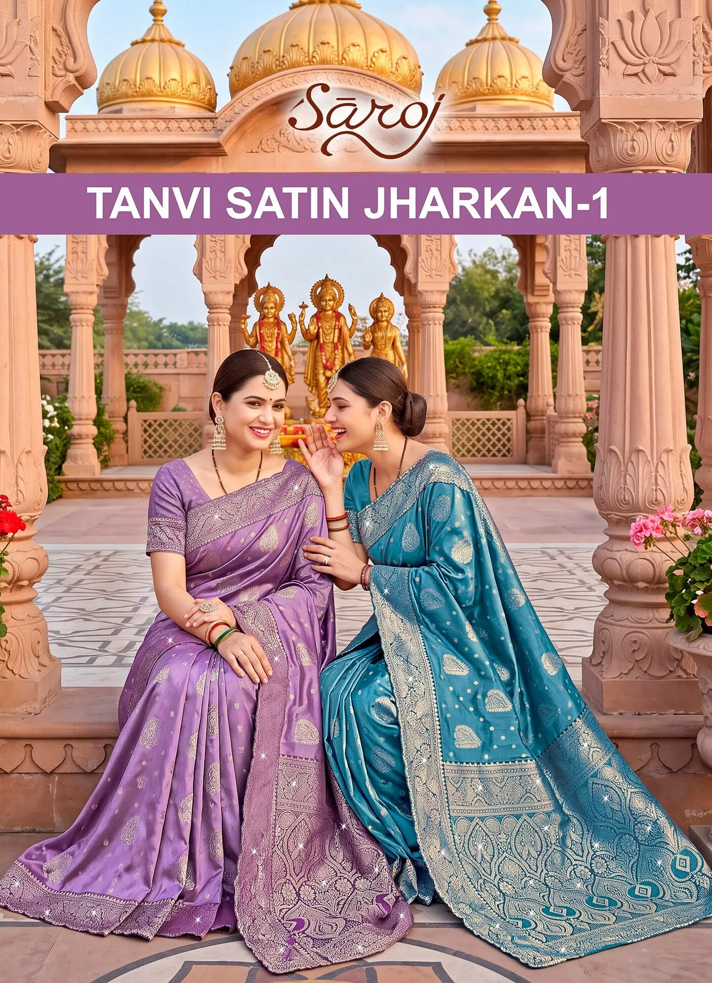 Saroj Tanvi jarkan vol.1 silk saree in surat price wholesale - Sanvari Fashion