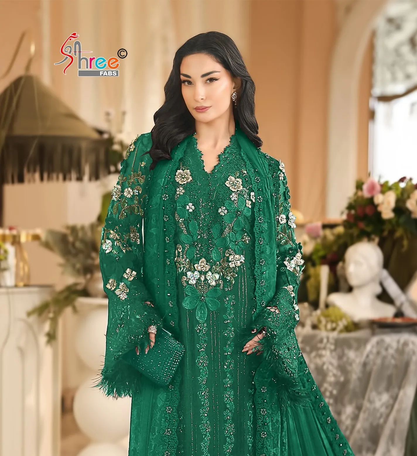 Shree Fabs 5663 catalog pakistani wholesale suits on approval - Sanvari Fashion