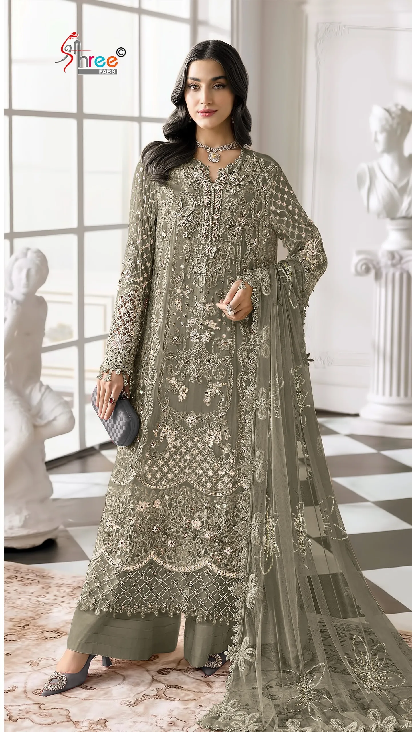 Shree Fabs 5664 catalog akbar aslam pakistani suit wholesalers - Sanvari Fashion